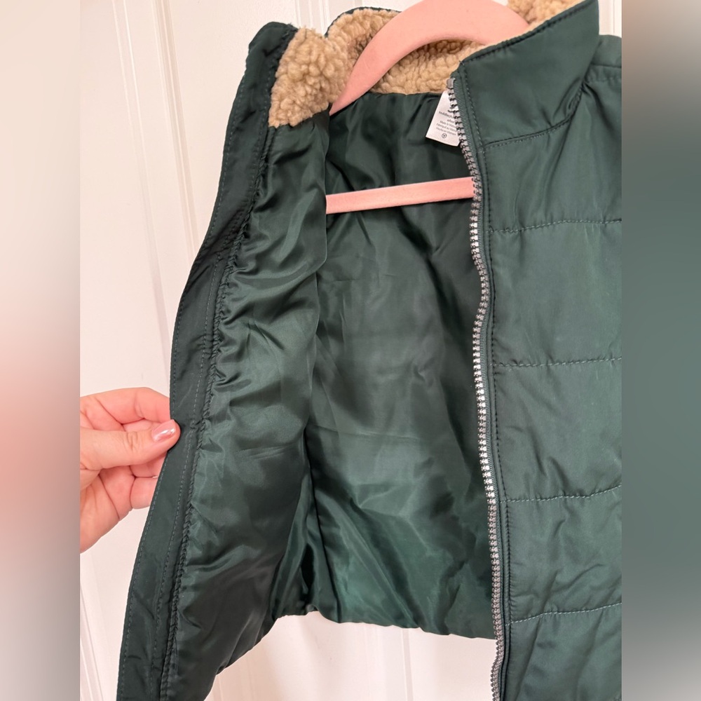 Carter's Toddler Forest Green Puffer Vest with Sherpa Lining - Picture 4 of 5